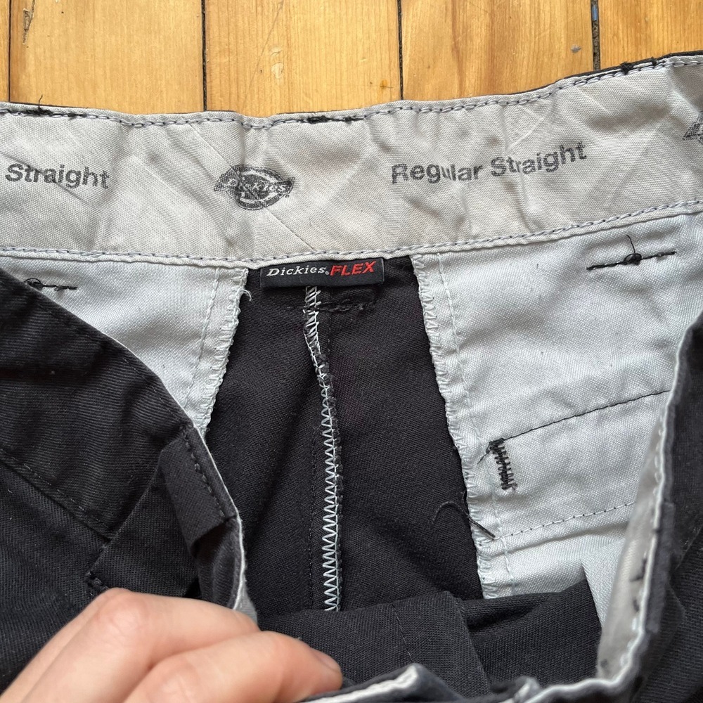 Dickies Flex Regular Straight Cargo Pants Mens 29x30 Black WP595BK Workwear - Picture 3 of 10